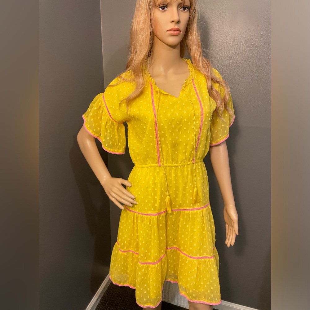 Vintage Inspired Retro Style Yellow Dress